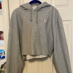 cropped champion hoodie